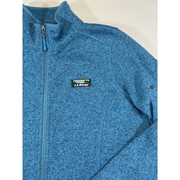 LL Bean Women Sweater Fleece Full Zip Jacket Active Outdoor Gorpcore Size M Teal - Picture 3 of 7